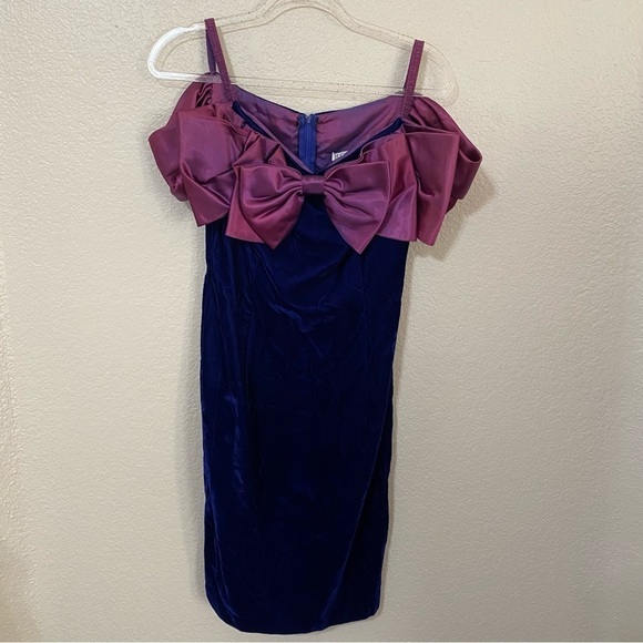 Vintage Roberta Velvet Bow Dress - Picture 1 of 5